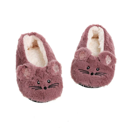 Chausson en forme de souris marron