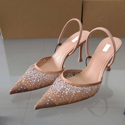 Sandales à talon brillante
