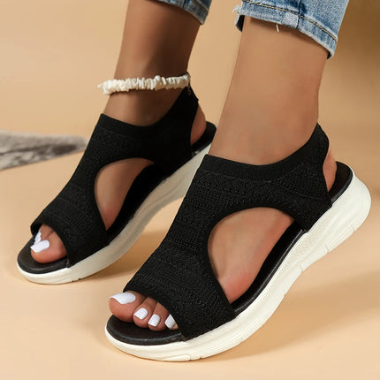 Sandales compensées en maille