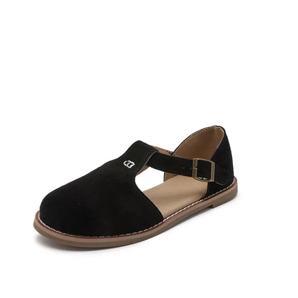 Sandales semelles plates givrées pour femmes noir