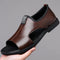 Sandales classe en cuir pour hommes marron