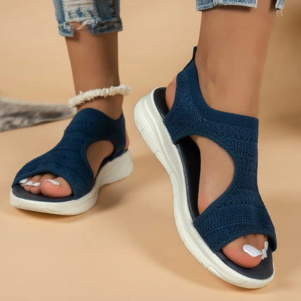 Sandales compensées en maille