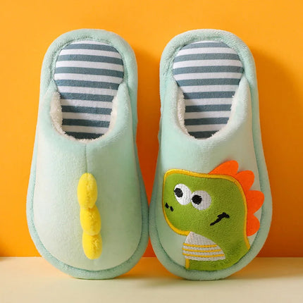 Chaussons dinausore pour bébé vert clair