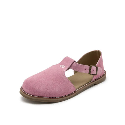Sandales semelles plates givrées pour femmes rose
