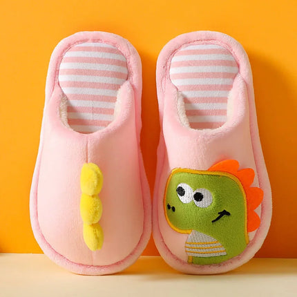 Chaussons dinausore pour bébé rose