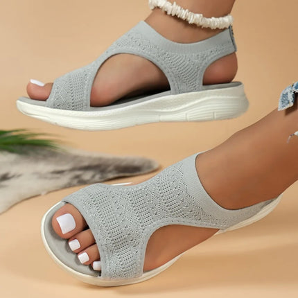 Sandales compensées en maille