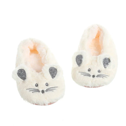 Chausson en forme de souris blanc