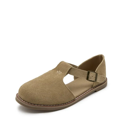 Sandales semelles plates givrées pour femmes beige
