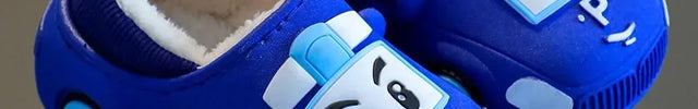 Chaussons de voiture de dessin animé pour enfants bleu