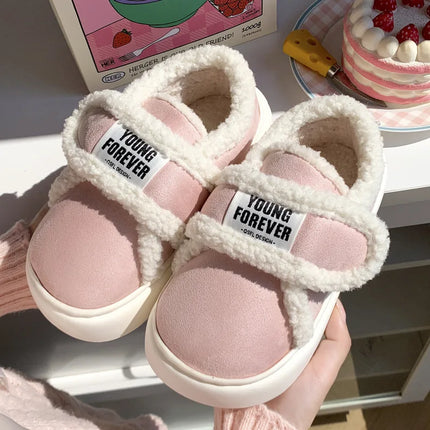 Chausson à scratch pour femme rose