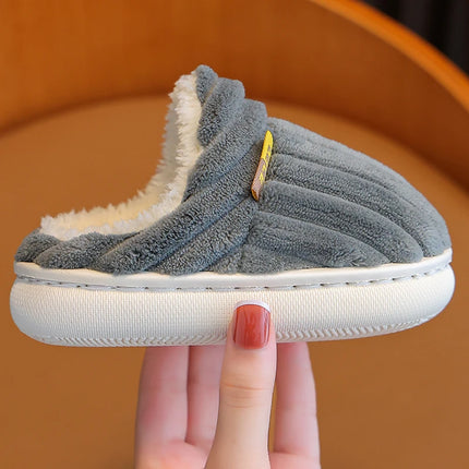 Chaussons d'hiver en peluche à rayures pour bébé 2